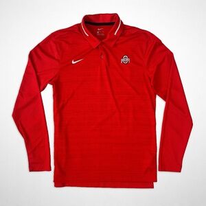 Red Long Sleeve Polo - OSU Basketball Team Issue